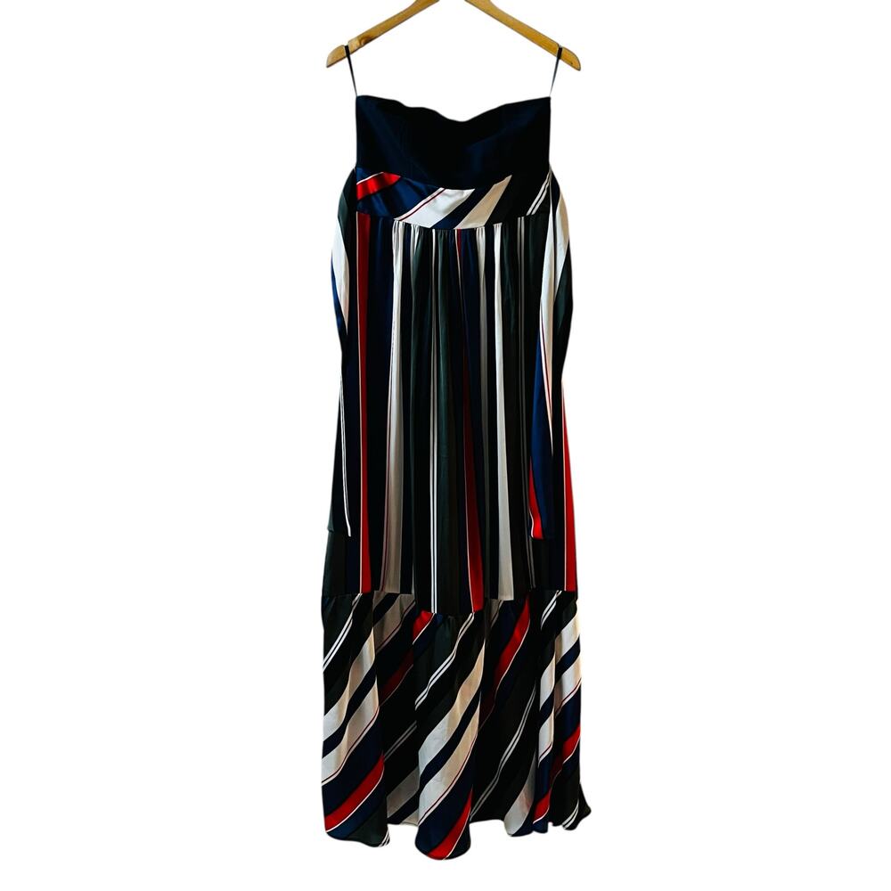 Annarita N Strapless Multicolored Striped Maxi Dress Size 8